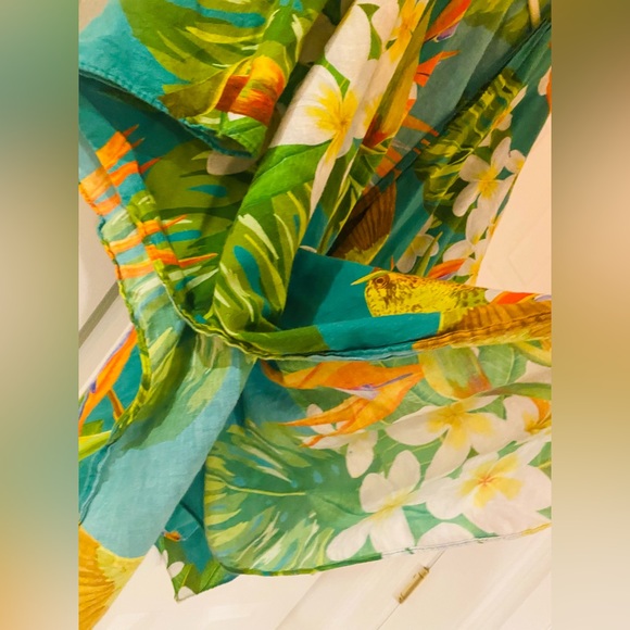 Wow! Washed unworn. KATE & MALLORY OS 32” lSwimsuit cover Hawaiian Poncho Wrap - Picture 5 of 11